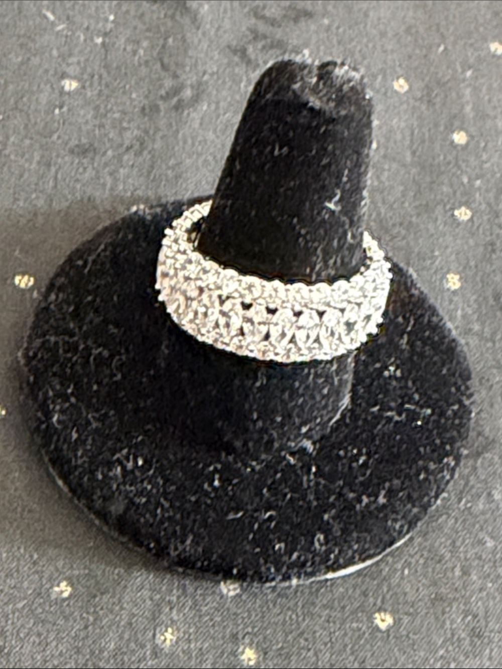 Silver-Tone Crystal Pave Wide Band Ring - Women's Jewelry